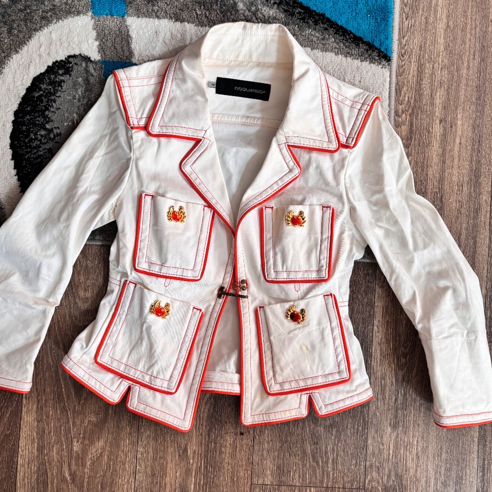 Dsquared2 S/S 2005 Crab White Denim Jacket